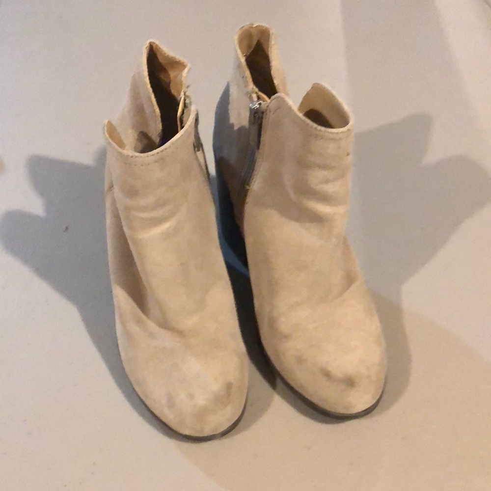 Tan heeled ankle boots